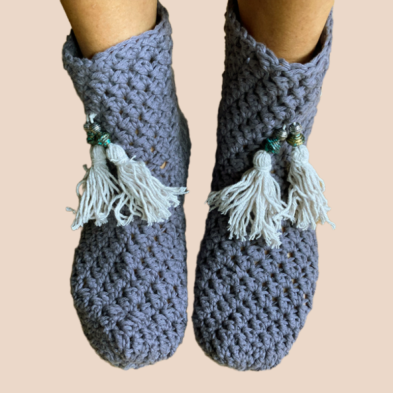 Gehaakte sloffen 06  (maat 39/40)